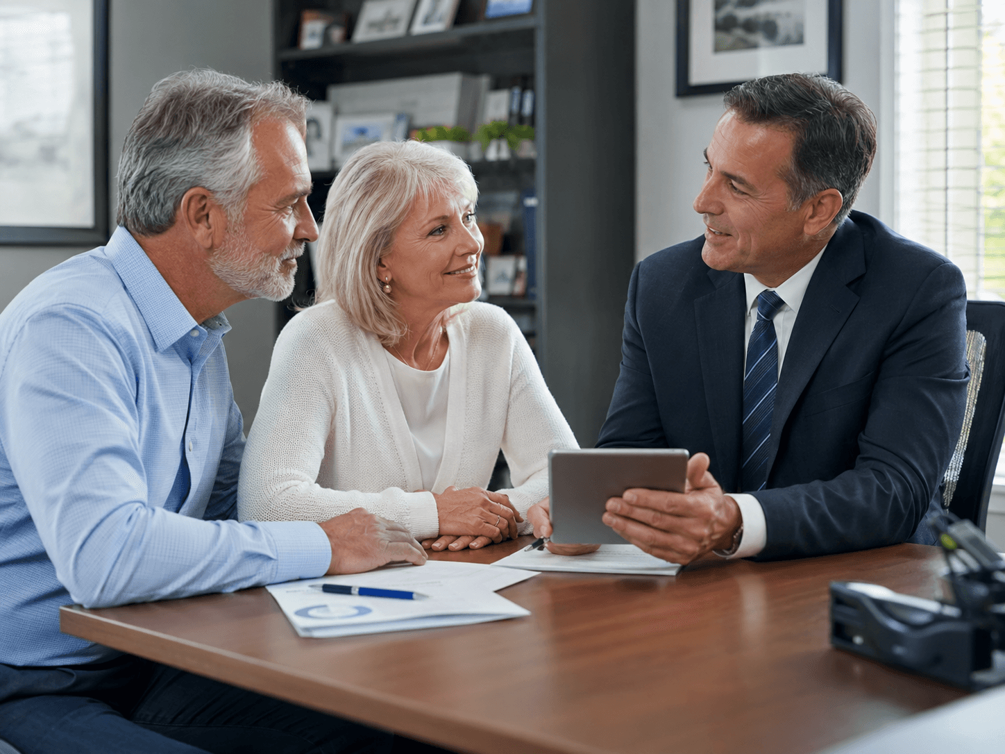 A financial advisor discussing a plan with a couple